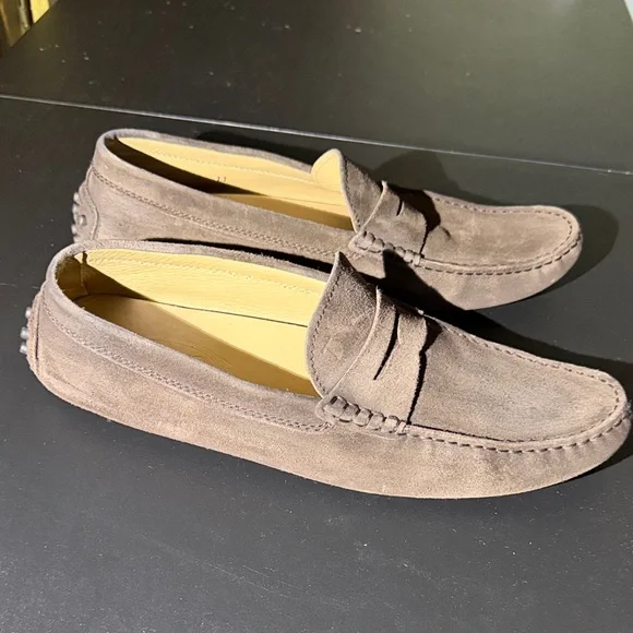 Tod's Dark Brown Suede Driver Loafers men’s size 11 Made in Italy - Picture 3 of 16